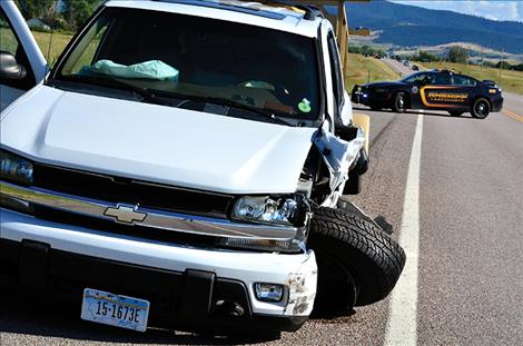 Three people were taken to the hospital after their vehicles collided on Highway 93 near St. Ignatius Wednesday, July 13.