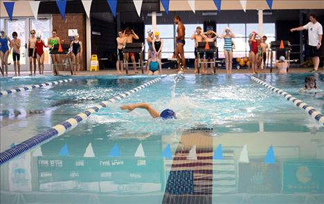 Swimmers learn technique from Olympic swimmer Matt Grevers at the 2016 USA Swimming Breakout Clinic Oct. 21 in Polson.