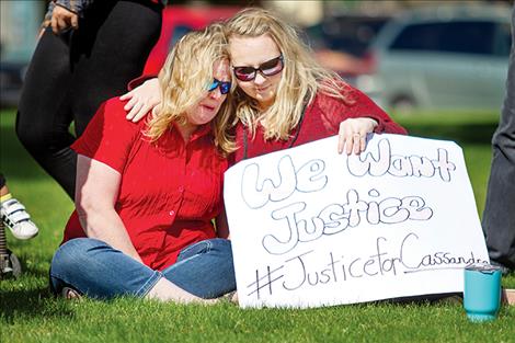 A protest occurs on the lawn of the Lake County Courthouse one week after the death of Cassandra Harris.