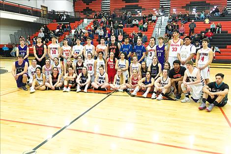 Outstanding athletes from area high schools joined forces for the 24th annual All-Star basketball game, held Thursday evening at the Ronan Event Center, top.