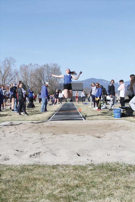 Mission Lady Bulldog Sydney Brander won the triple jump snd qualified for the state tournament with a leap of 33’11” during the Frenchtown Invitational on Friday.