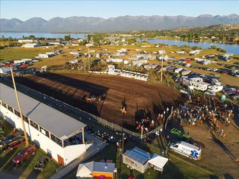 Drone photo of 2021 Flathead River rodeo