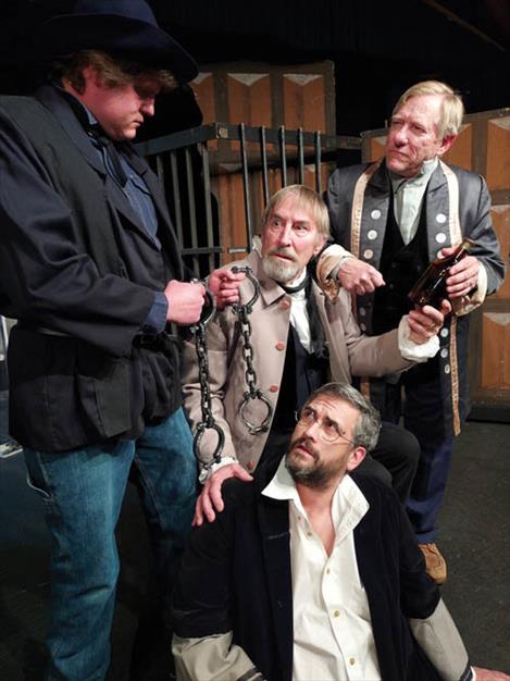 Jeff Jennison plays the jailer left. John Mitchell,played by John Glueckert, Bob Mazurek as Keven Doherty, and Kyle Stinger as Terence MacManus were all tried as co-conspirators with Thomas Francis Meagher. All were sent to Van Diemen’s Land, current day Tasmania. Only Meagher remains un-pardoned to this day.