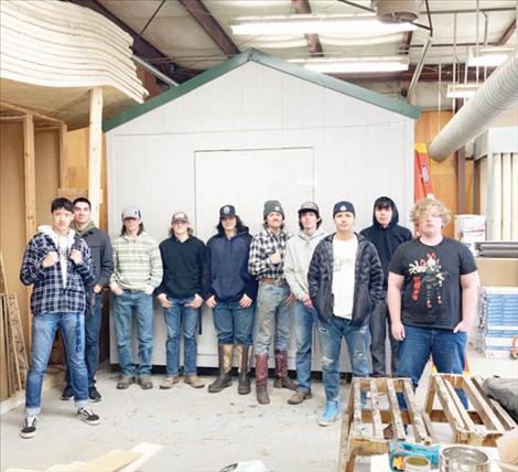 Upper level construction students of Ronan High School built the shed for the museum from scratch.