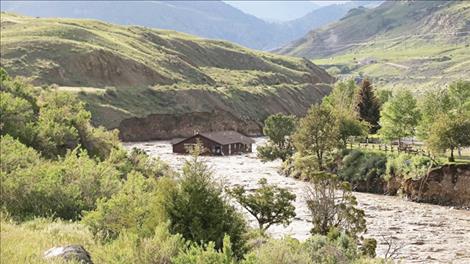 Crumbling embankments washed a home in Gardiner down the Yellowstone River last week. 