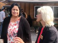 Supreme Court Justice Ingrid Gustafson makes campaign appearance in Polson