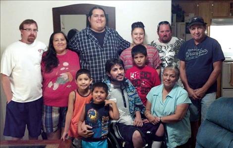 The DuMontier family, front from left, includes: Braeden DuMontier, Colton DuMontier, Christopher DuMontier, Quentin DuMontier and Nadeen DuMontier. Back row, from left: Chris Muffitt, Raelyn DuMontier, Zach DuMontier, Desiree’ DuMontier, Josh Johnson and Ken DuMontier.