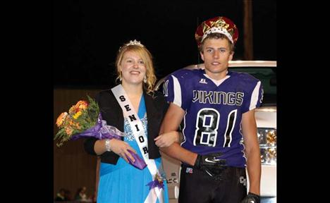 Charlo High School crowned Alyssa Doty and Tristan Santee Homecoming Queen and King during halftime.