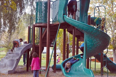 Children play in Bockman Park.