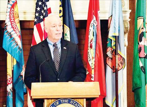 Gov. Gianforte addresses Montanans at a press conference at the State Capitol