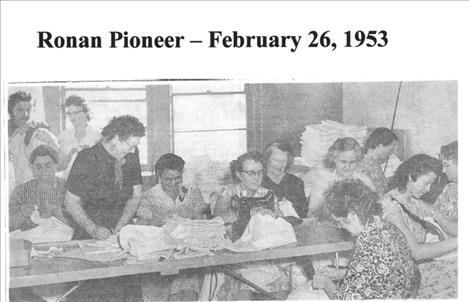 Members of the St. Luke Hospital Guild work on the linen supply for the hospital on Feb. 26, 1953. 