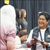 Vicki Fulwiler checked out the health fair for herself between time spent volunteering at the CASA information booth.