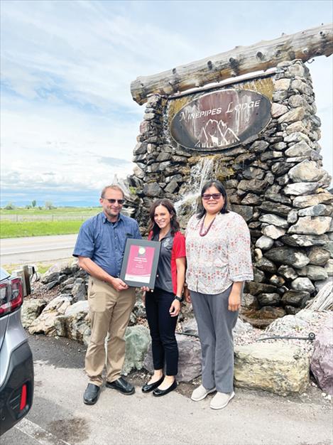 Left to right - Awardee Geof Rohrlach FNP, Mallory Frank SOMT Health and Fitness Director, Dr. Bernadette Corum.