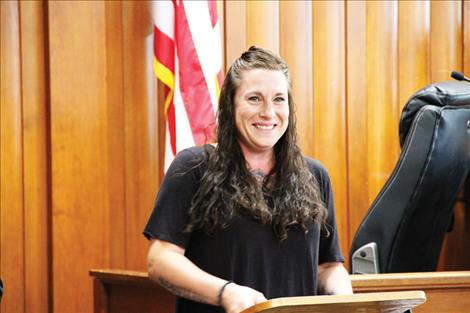 Ashton James accepts her certificate of graduation and speaks about her experience.