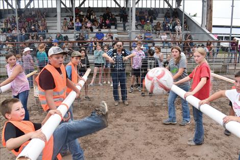 New to this year’s festivities was a human foosball game.