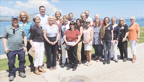 Pictured from left are:  Ron Bone, Shauna Rubel, Valerie Lindstrom, David Lewing, Susan Fortner, Melissa Dunning, Cathy Gillhouse, Tom Missett, Jo Cheff, Toni Altenberg, David King, Aric Cooksley, Dorothy Ashcraft, Abbi Dooley, Roger Grimes, Raeva Corkhill, Toni Whealon, Helen Mangels, and Jeanette Phillips.