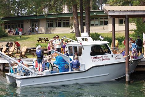 Located along the east shore of the lake at Yellow Bay, the Flathead Lake Biological Station has served as a “Sentinel of the Flathead Watershed” for 124 years. On “Jessie B.” research vessel boat tours, visitors learned how water samples are collected from various depths.