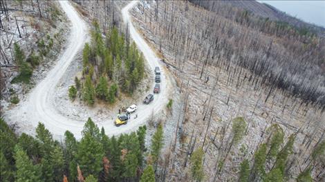 Beau Biggs photos An aerial view from a mountain road shows the area where the Boulder Fire burned in the summer of 2021. 