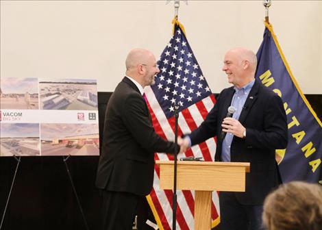 Gov. Gianforte welcoming VACOM to Lewistown.