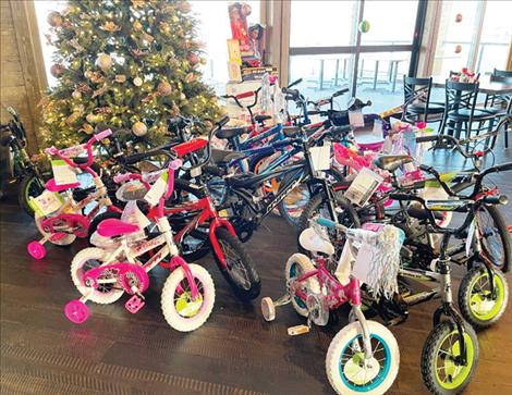 One patron donated 18 bikes for the Toys for Tots fundraiser.