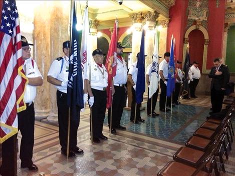 The Mission Valley Honor Guard posted colors in the State Capitol Friday, Nov. 8.