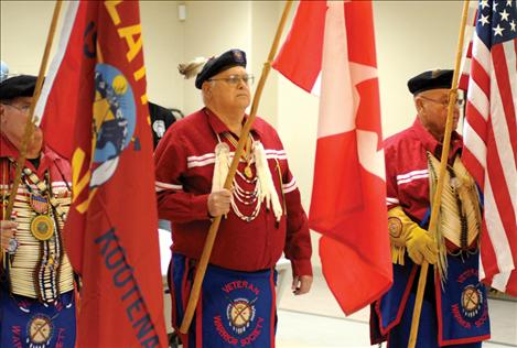 Members of the Veteran Warrior Society led the procession.