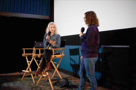Mary Riitano talks with Jessica King during a Q&A session following the 2023 FLIC film festival.