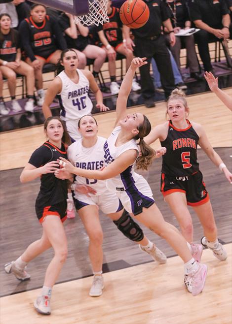 Julia Barnard makes a layup during a divisional play-in game against Ronan.