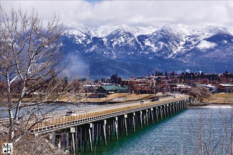 Marty Hensel photo The Armed Forces Memorial Bridge leads travelers to Polson’s downtown business district.