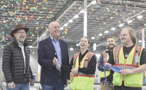 Governor cuts ribbon on first Amazon facility in Montana
