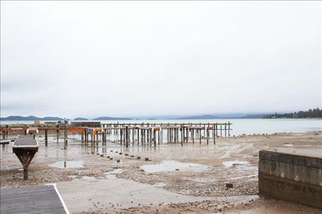 Boat slips at Polson Bay Marina will soon be utilized as Flathead Lake water levels rise with the spring snowmelt. Last summer’s low water levels, nearly three feet below full pool, required early season removal of boats from this marina and others.