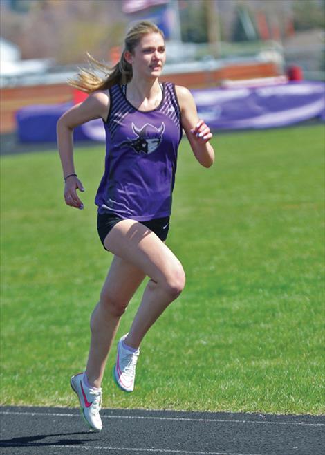 Lady Viking Ada Cote won the girl’s 800M dash at the same meet.