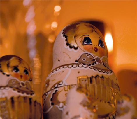 Russian dolls a brought festive touch to the decorations.