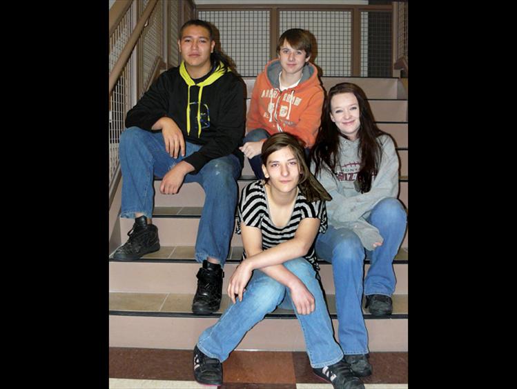 Ronan High School November Students of the Month are, clockwise from top left, senior Sam Bixby, sophomore Tanner Olson, freshman Brooke Paul and junior Bria Waldron. 
