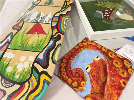 colorful art entries were part of the many exhibits entered at the Lake County Fair