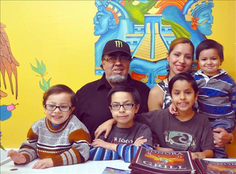 Rick and Elizabeth Moreno recently opened the Sonora Grill in Ronan. They took a moment to pose behind the hostess tables with their sons Enzo, Lucca, Venice and Gianni. 
