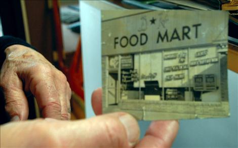 An old photo of D & E Food Mart brings back a flood of memories for Jim Duford.  It was his first business endeavor in Polson.