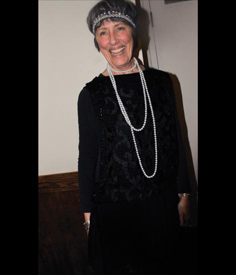 Flapper Valerie Lindstrom sports a vintage dress for the Tribute to the Great Gatsby party to open FLIC.