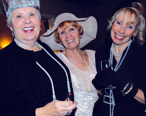 Flappers Rosemary Ekstrom, left, Lucy McCrumb and Karen Lewing enjoy the pre FLIC festivities.