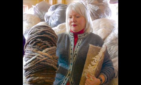 Black Wolf Ranch owner Wendy Tyler raises alpacas with her husband Bret, turning the fleece into soft skeins of yarn.