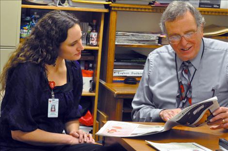 Brooke Roberts has been shadowing Wayne Fuchs as she prepares to fill his position at St. Luke Community Hospital. 