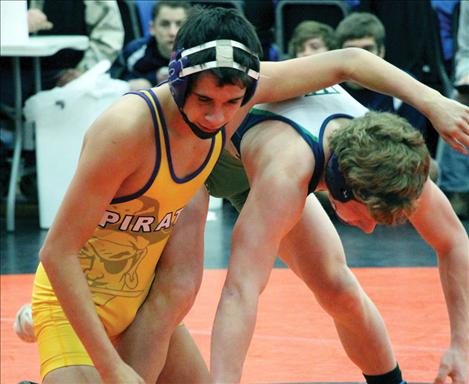 Polson's Carlos Quinones restles at the Divisional Tournament in Ronan before State.