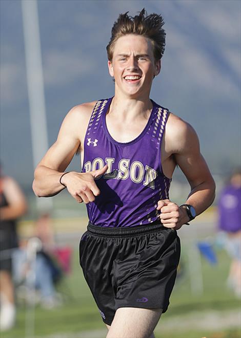 Polson runner David DiGiallonardo takes third in the 800M race.