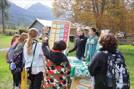 Students answer the 4-H trivia question, “How many inches are in a horse hand (hands being how horses are measured in height)?” The correct answer was four inches. 