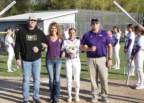 The Rensvold family celebrates Senior Night. 
