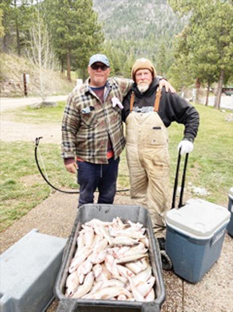 Dave Myers and Bob Stewart: fishing buds with 100 fish limits.