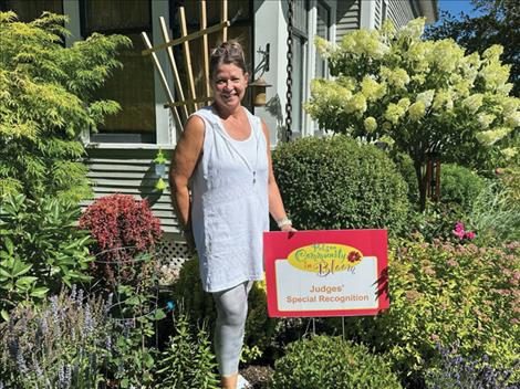 Polson resident Cindy Jobe won special recognition for her gardens.