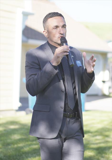 Russell Cleveland, Democratic candidate for the U.S. House of Representatives in Montana’s First Congressional District, speaks about a constitutional amendment he supports that would eliminate corporate and dark money influence in Montana elections.