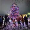 Community members gather on the county courthouse lawn in Polson for the annual Christmas tree lighting on  Saturday, Nov. 29.