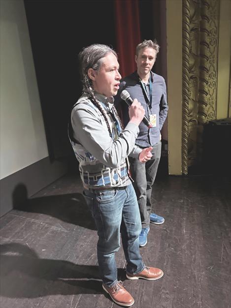 Documentary co-producer Casey Ryan fields questions from the audience at the Big Sky Film Festival held recently in Missoula. Director Daniel Glick stands on stage as well.